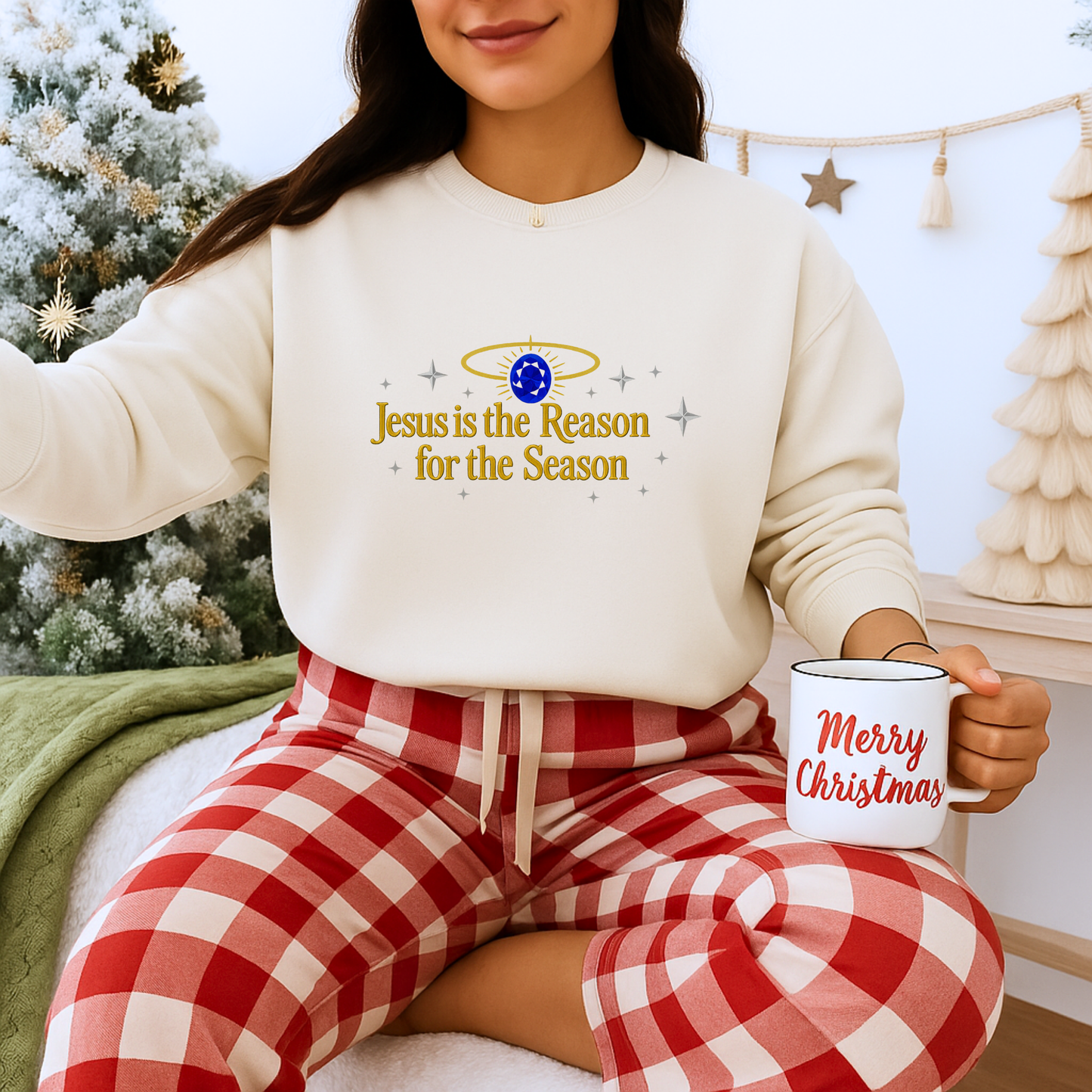 Unisex Heavy Blend™ mw2075 | Jesus Is the Reason for the Season Sweatshirt – Christian Christmas Religious Crewneck, Faith Holiday Pullover