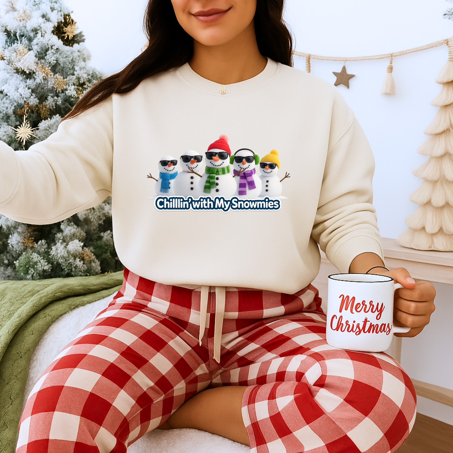 Unisex Heavy Blend™ mw2109 | Chillin’ With My Snowmies Christmas Sweatshirt – Funny Snowman Holiday Crewneck, Cute Winter Xmas Gift