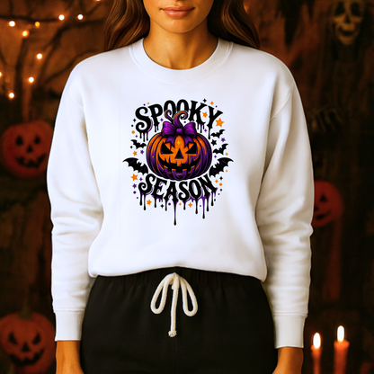 Unisex Heavy Blend™ Spooky Season Halloween Sweatshirt – Pumpkin Bat Gothic Fall Shirt | mw1021