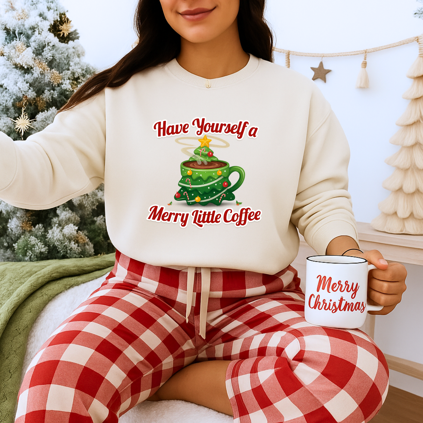 Unisex Heavy Blend™ mw2131 | Have Yourself a Merry Little Coffee Christmas Sweatshirt – Funny Holiday Coffee Lover Crewneck, Festive Xmas Gift