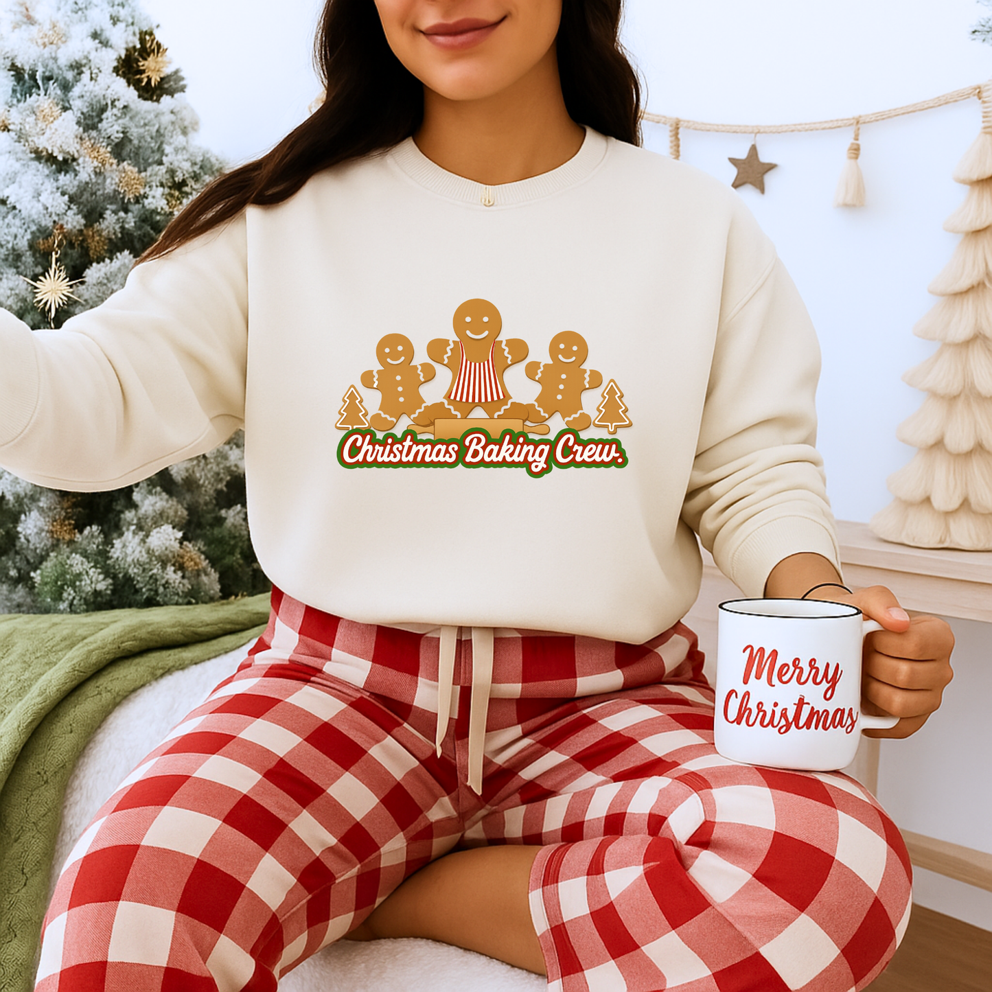 Unisex Heavy Blend™ mw2090 | Christmas Baking Crew Sweatshirt – Cute Gingerbread Family Holiday Pullover, Matching Christmas Outfit
