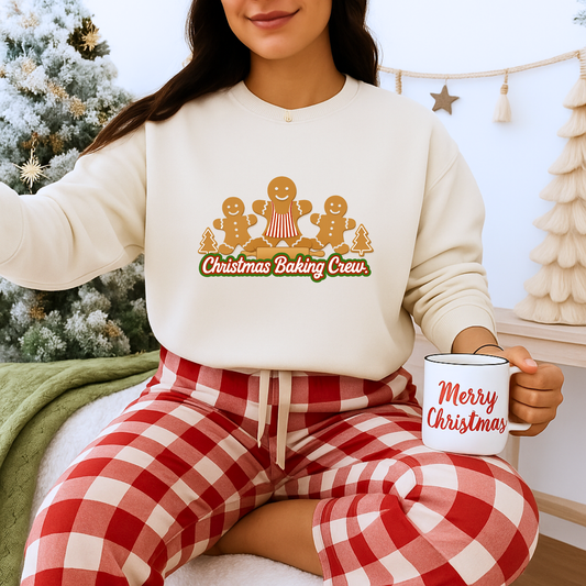 Unisex Heavy Blend™ mw2090 | Christmas Baking Crew Sweatshirt – Cute Gingerbread Family Holiday Pullover, Matching Christmas Outfit