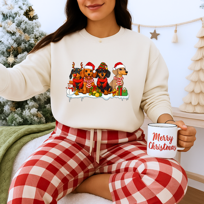 Unisex Heavy Blend™ mw2011 | Dachshund Christmas Sweatshirt – Cute Sausage Dog Holiday Crewneck | Funny Unisex Winter Gift