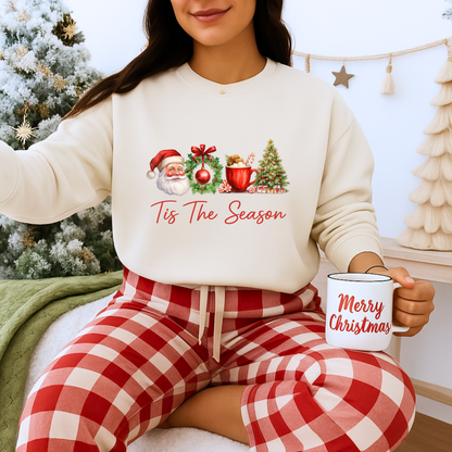 Unisex Heavy Blend™ mw2007 | Tis The Season Christmas Sweatshirt – Festive Santa & Holiday Crewneck | Cozy Unisex Winter Gift