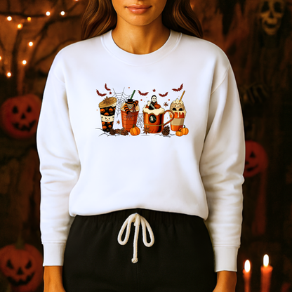 Unisex Heavy Blend™ Halloween Coffee Sweatshirt – Spooky Season Pumpkin Latte Crewneck | mw1012