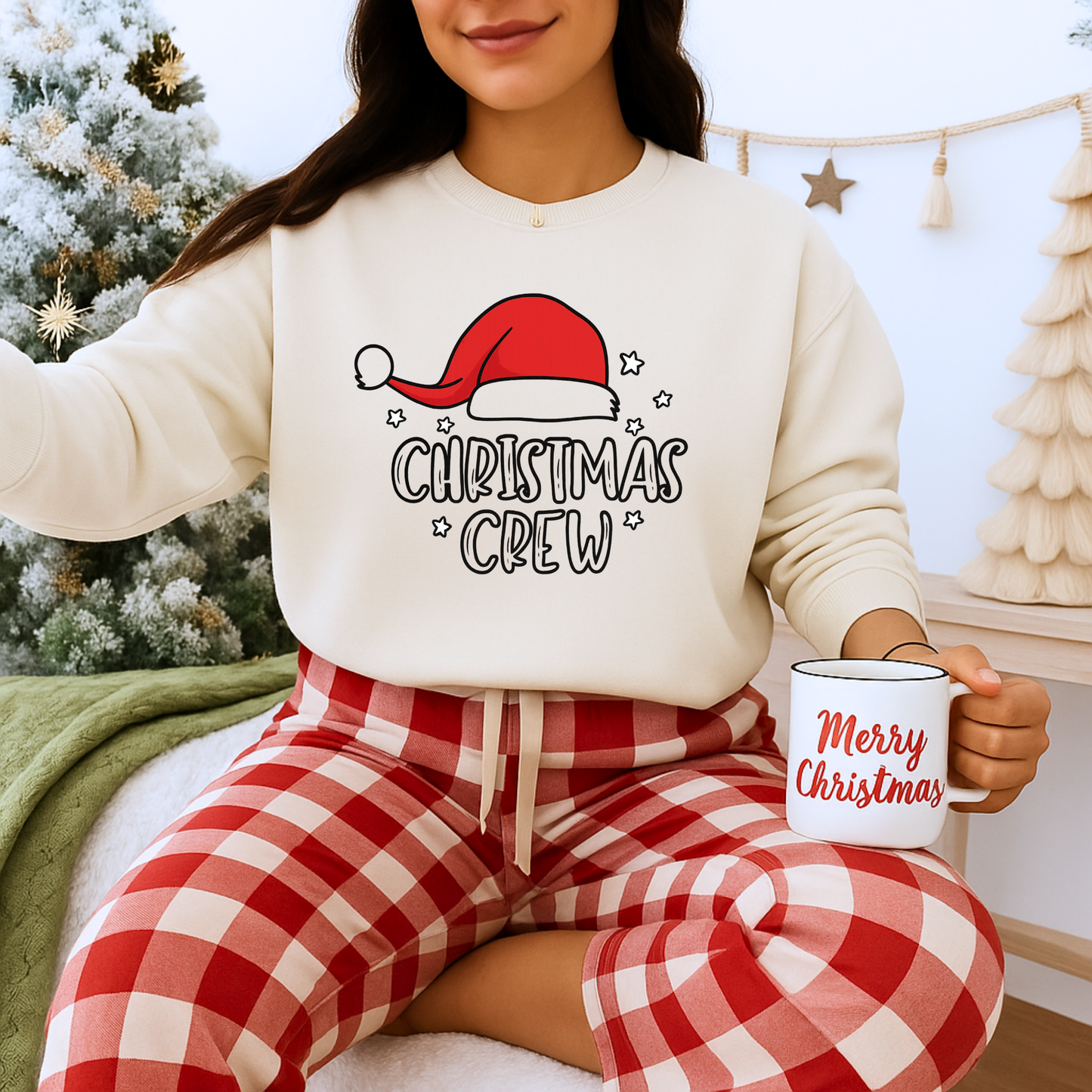 Unisex Heavy Blend™ mw2049 | Christmas Crew Sweatshirt – Matching Family Holiday Pullover, Festive Santa Hat Crewneck Outfit