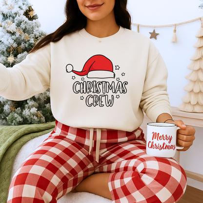 Unisex Heavy Blend™ mw2049 | Christmas Crew Sweatshirt – Matching Family Holiday Pullover, Festive Santa Hat Crewneck Outfit
