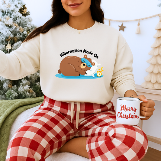 Unisex Heavy Blend™ mw2082 | Hibernation Mode On Bear Sweatshirt – Cozy Winter Sleepy Animal Pullover, Cute Lazy Day Sweater Gift