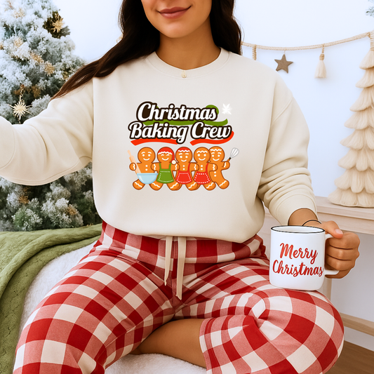 Unisex Heavy Blend™ mw2092 | Christmas Baking Crew Sweatshirt – Gingerbread Cookie Lovers Holiday Pullover, Fun Family Matching Christmas Outfit