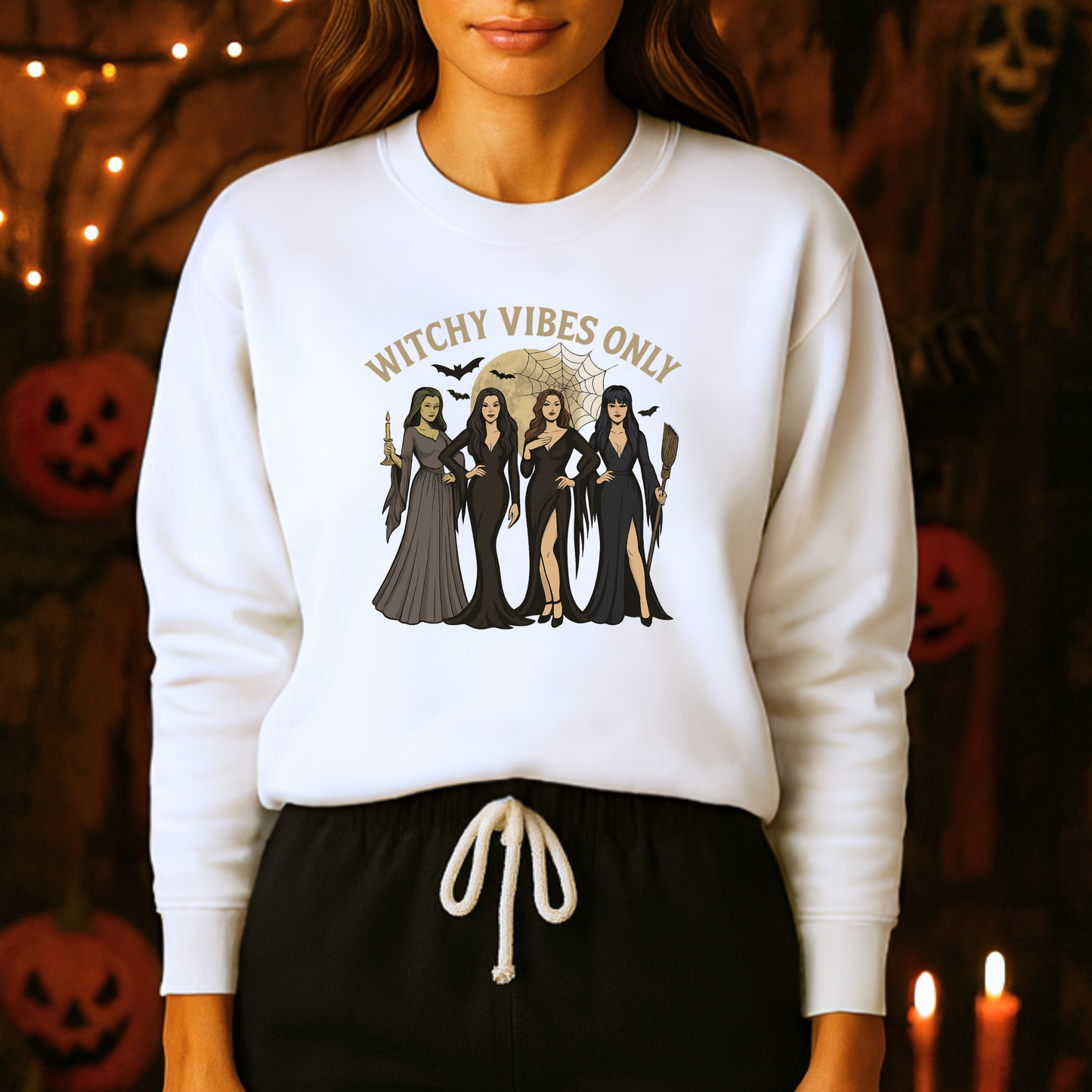 Unisex Heavy Blend™ Witchy Vibes Only Sweatshirt – Spooky Season Witches Crewneck | mw1014