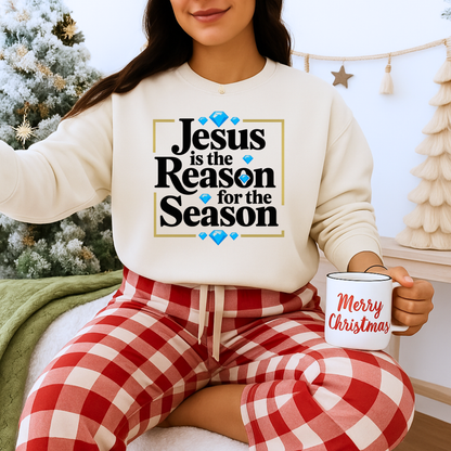 Unisex Heavy Blend™ mw2074 | Jesus Is the Reason for the Season Sweatshirt – Christian Christmas Bible Verse Crewneck, Religious Holiday Pullover