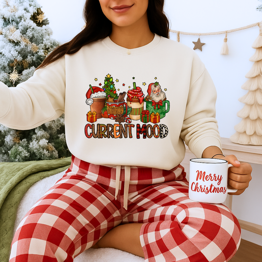 Unisex Heavy Blend™ mw2006 | Current Mood Christmas Sweatshirt – Festive Holiday Drinks & Santa Crewneck | Cozy Unisex Winter Gift