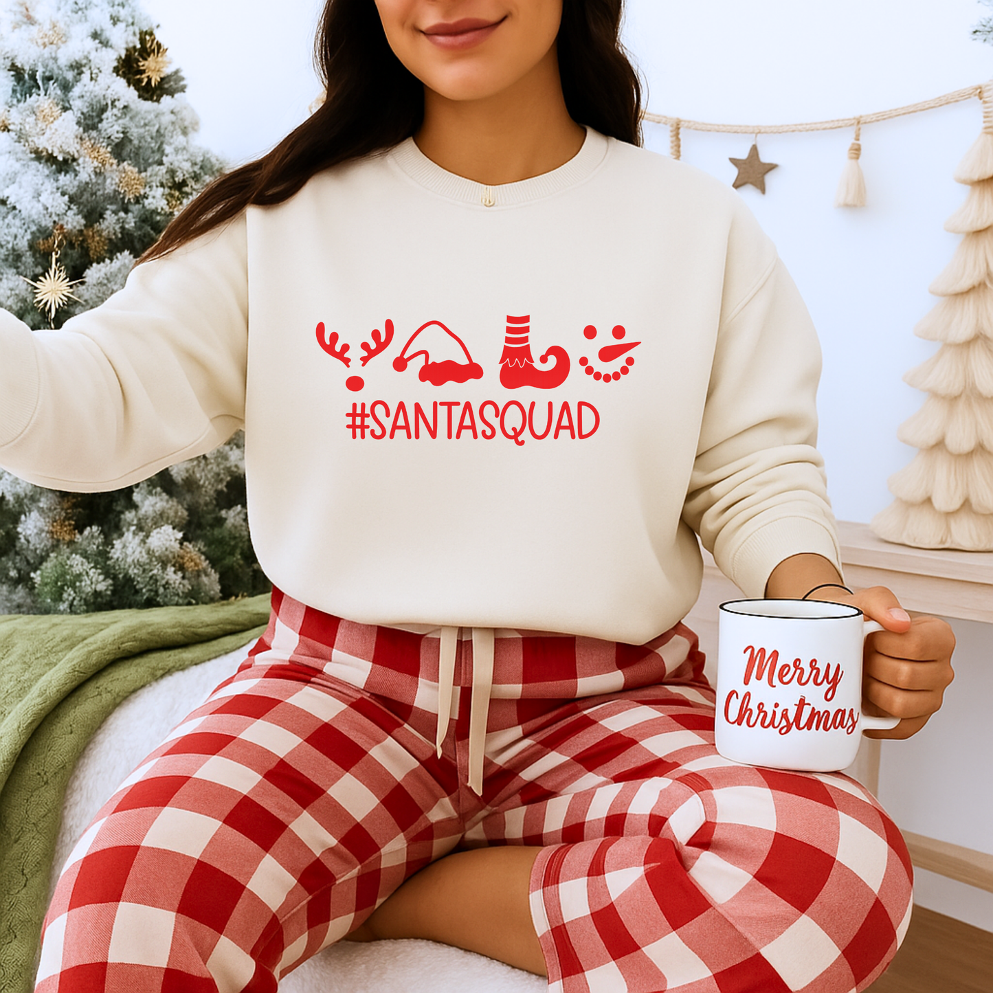 Unisex Heavy Blend™ mw2047 | SantaSquad Christmas Sweatshirt – Funny Holiday Crewneck, Matching Family Group Pullover Outfi