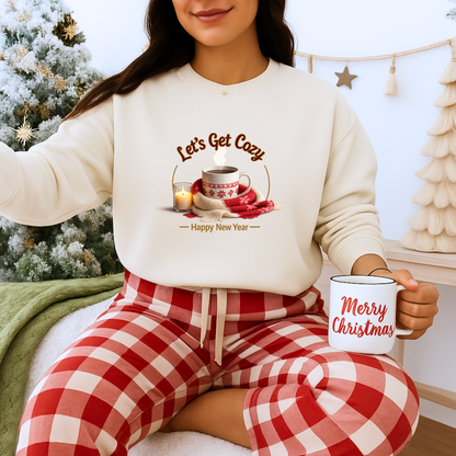 Unisex Heavy Blend™ mw2112 | Let’s Get Cozy New Year Sweatshirt – Warm Winter Holiday Crewneck, Cute Cozy Xmas Gift