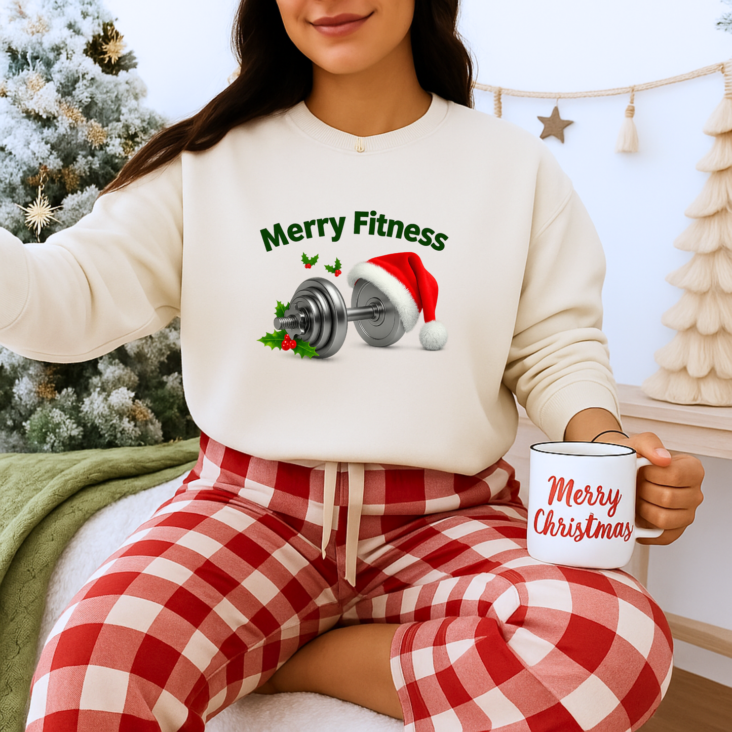 Unisex Heavy Blend™ mw2142 | Merry Fitness Christmas Sweatshirt – Funny Holiday Gym Workout Crewneck, Xmas Gift for Fitness Lovers