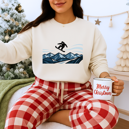 Unisex Heavy Blend™ mw2105 | Snowboard Mountain Sweatshirt – Extreme Winter Sports Crewneck, Cool Snowboarding Gift for Riders