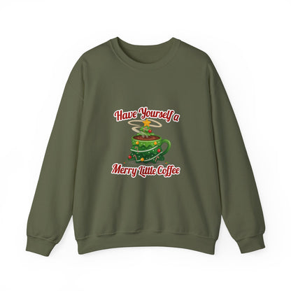 Unisex Heavy Blend™ mw2131 | Have Yourself a Merry Little Coffee Christmas Sweatshirt – Funny Holiday Coffee Lover Crewneck, Festive Xmas Gift