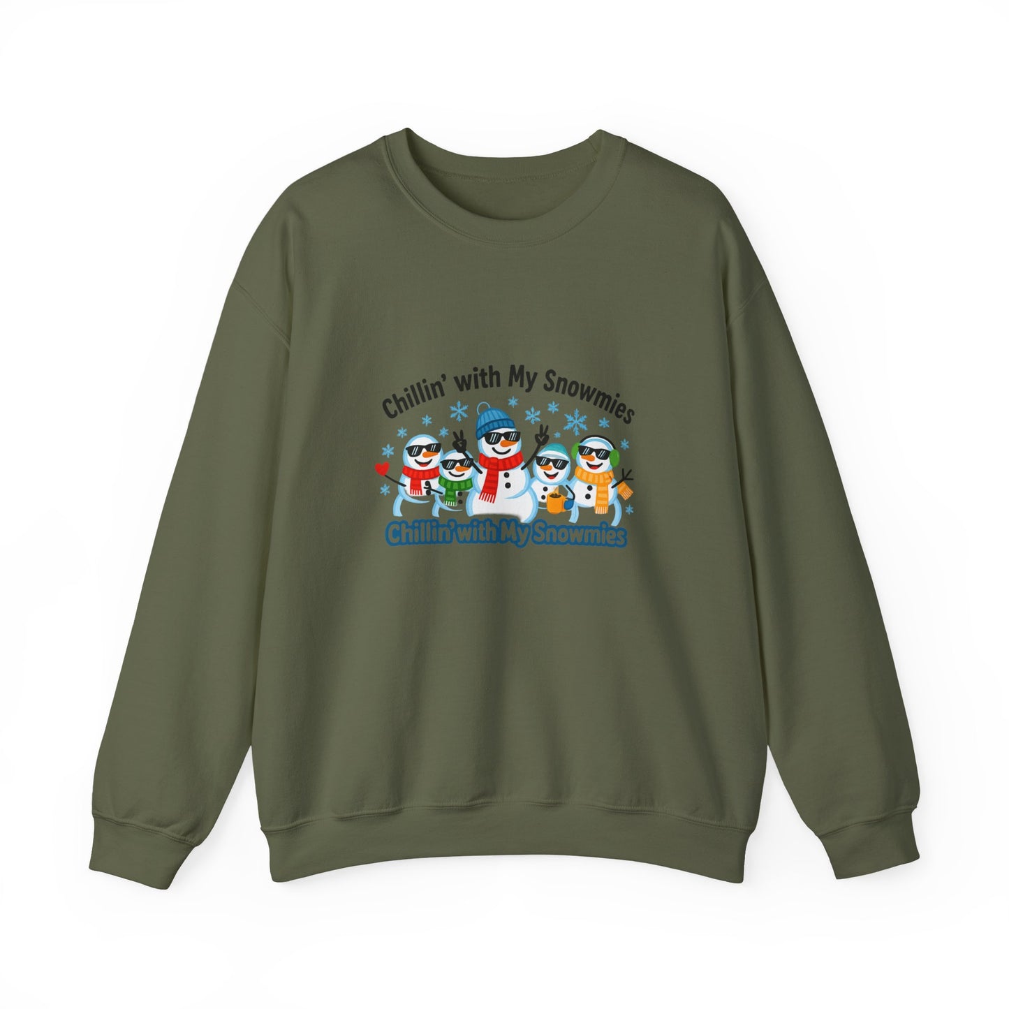 Unisex Heavy Blend™ mw2108 | Chillin’ With My Snowmies Christmas Sweatshirt – Funny Snowman Holiday Crewneck, Cute Winter Xmas Gift