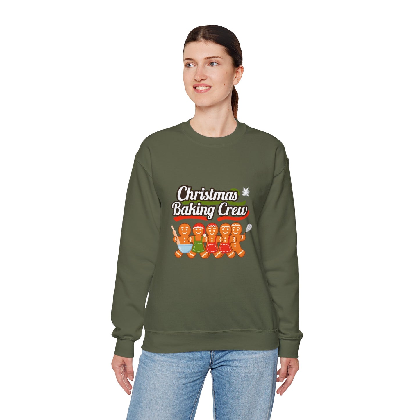 Unisex Heavy Blend™ mw2092 | Christmas Baking Crew Sweatshirt – Gingerbread Cookie Lovers Holiday Pullover, Fun Family Matching Christmas Outfit