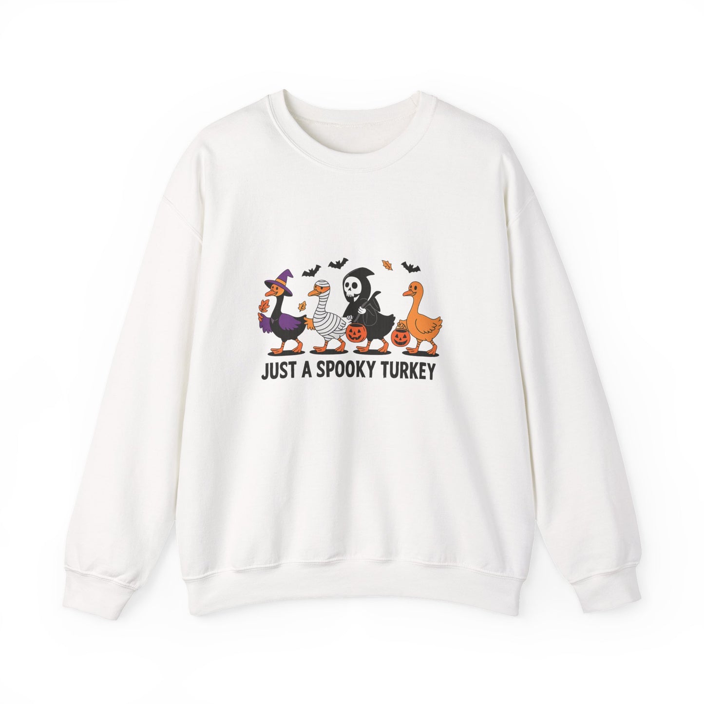 Unisex Heavy Blend™ Just a Spooky Turkey Sweatshirt – Funny Halloween Crewneck | mw1025