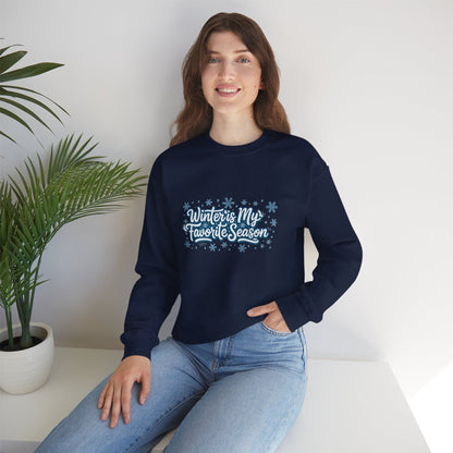 Unisex Heavy Blend™ mw2101 | Winter Is My Favorite Season Sweatshirt – Cozy Snowflake Winter Crewneck, Cute Cold Weather Gift