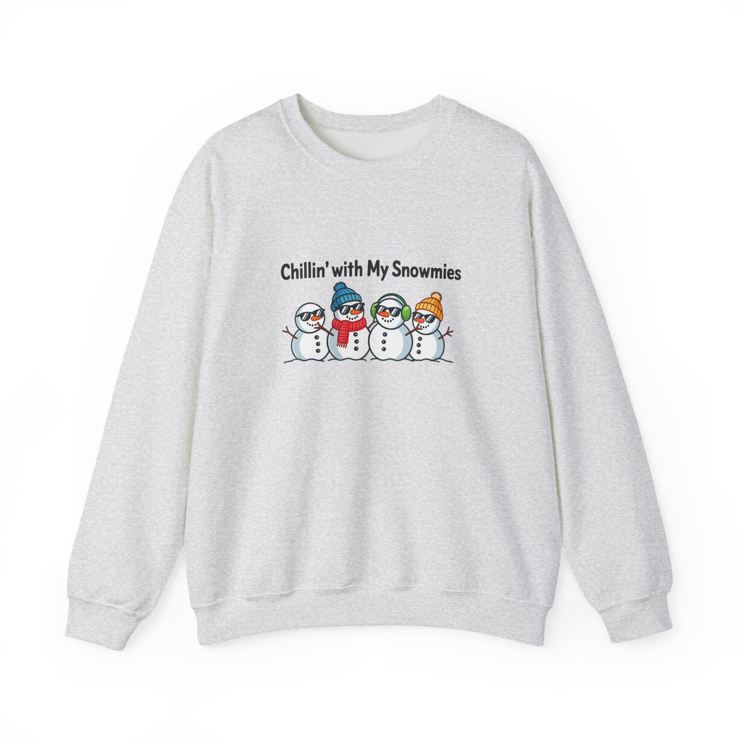 Unisex Heavy Blend™ mw2111 | Chillin’ With My Snowmies Christmas Sweatshirt – Funny Snowman Holiday Crewneck, Cute Winter Xmas Gift