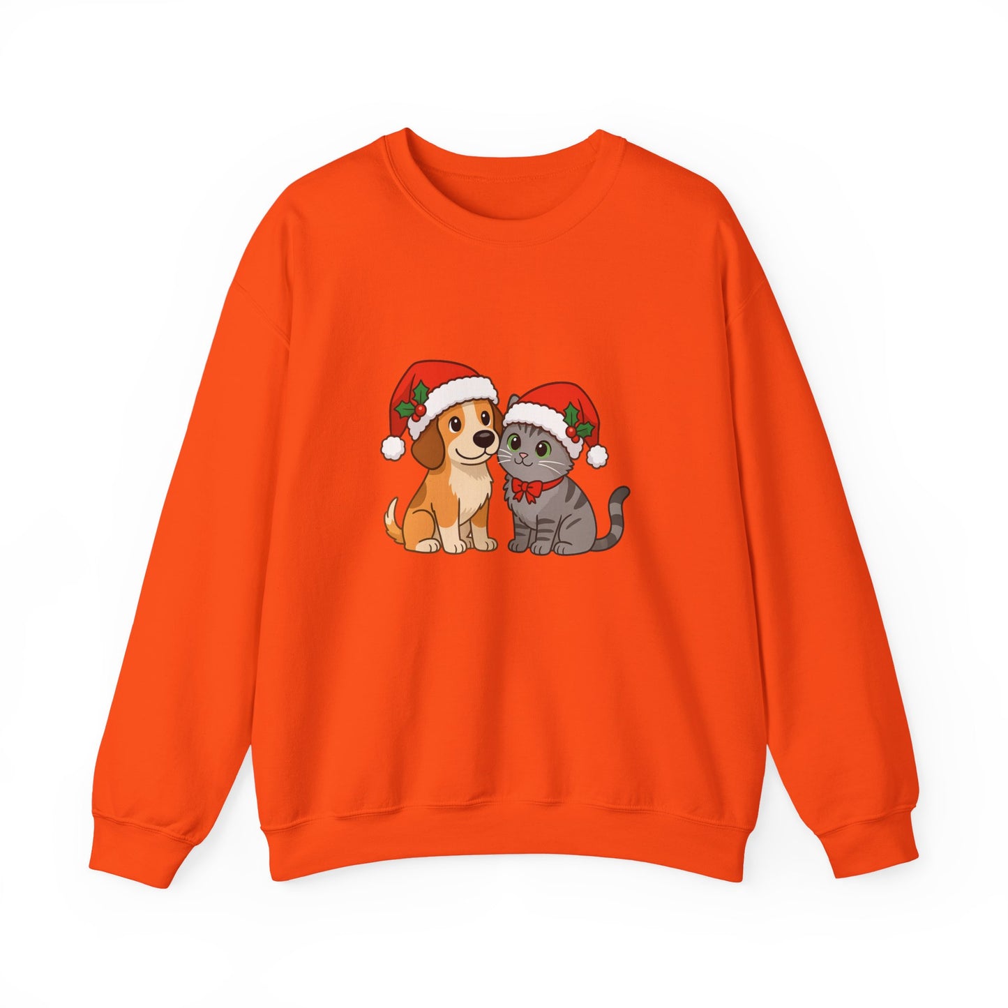 Unisex Heavy Blend™ mw2098 | Santa Paws Dog & Cat Christmas Sweatshirt – Cute Holiday Crewneck, Festive Xmas Gift for Pet Lovers