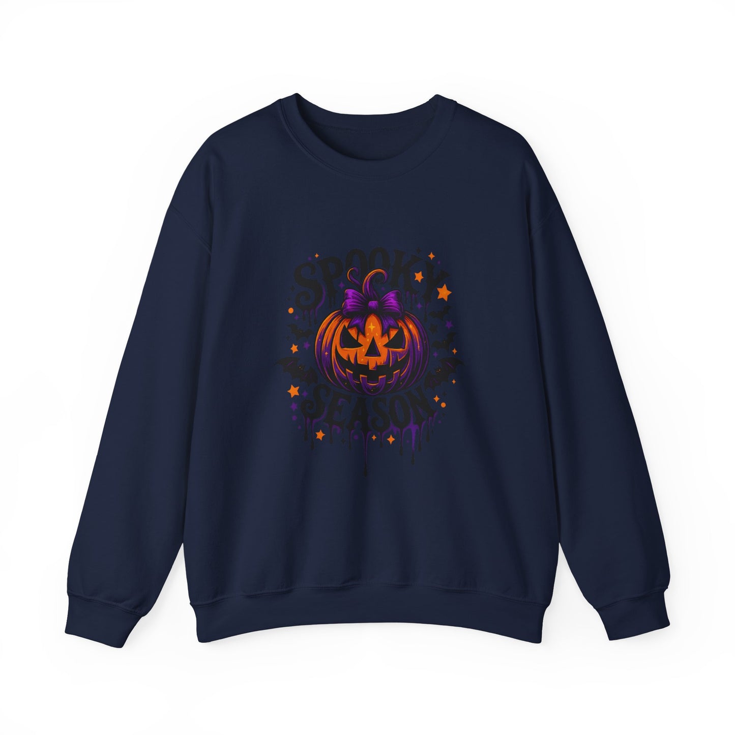 Unisex Heavy Blend™ Spooky Season Halloween Sweatshirt – Pumpkin Bat Gothic Fall Shirt | mw1021