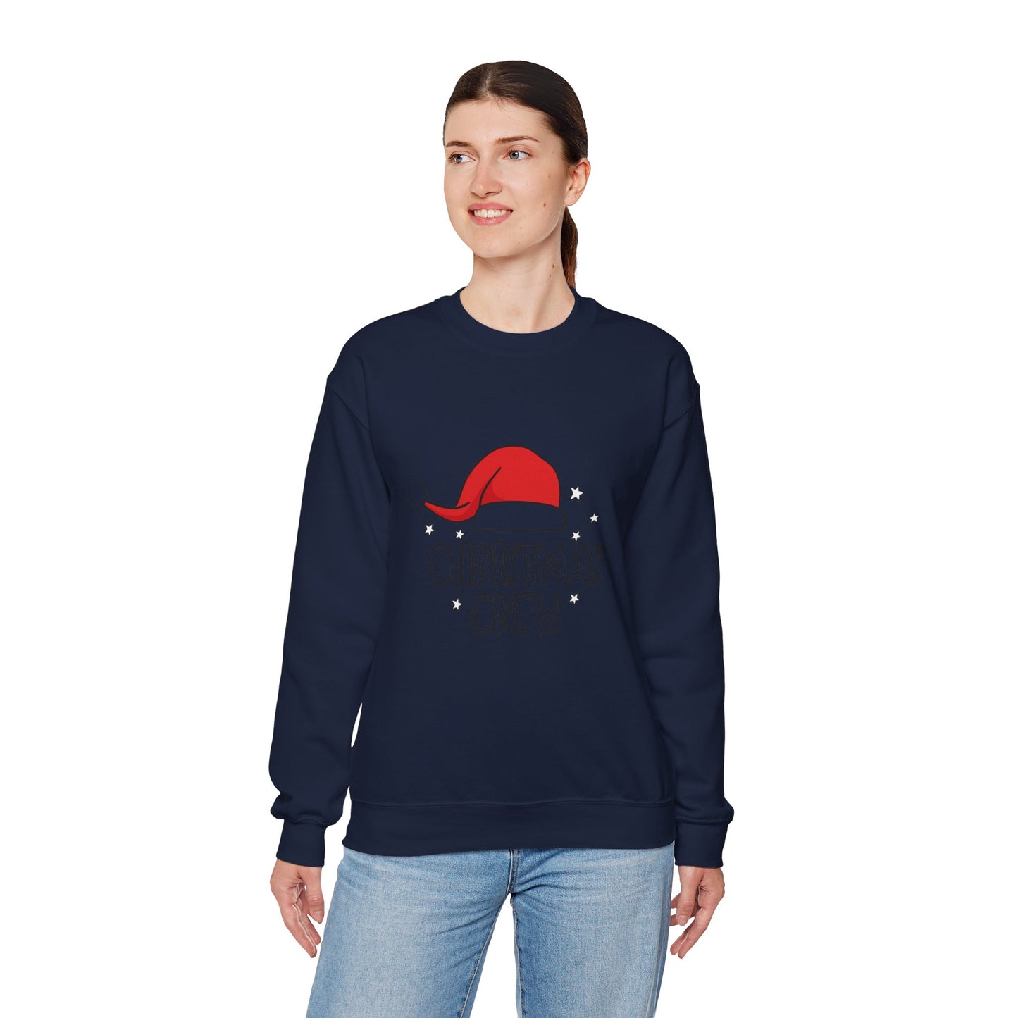 Unisex Heavy Blend™ mw2049 | Christmas Crew Sweatshirt – Matching Family Holiday Pullover, Festive Santa Hat Crewneck Outfit