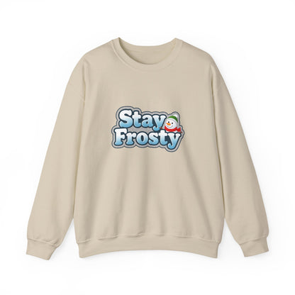 Unisex Heavy Blend™ mw2099 | Stay Frosty Christmas Sweatshirt – Funny Snowman Holiday Crewneck, Cozy Winter Xmas Gift