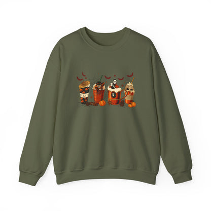 Unisex Heavy Blend™ Halloween Coffee Sweatshirt – Spooky Season Pumpkin Latte Crewneck | mw1012