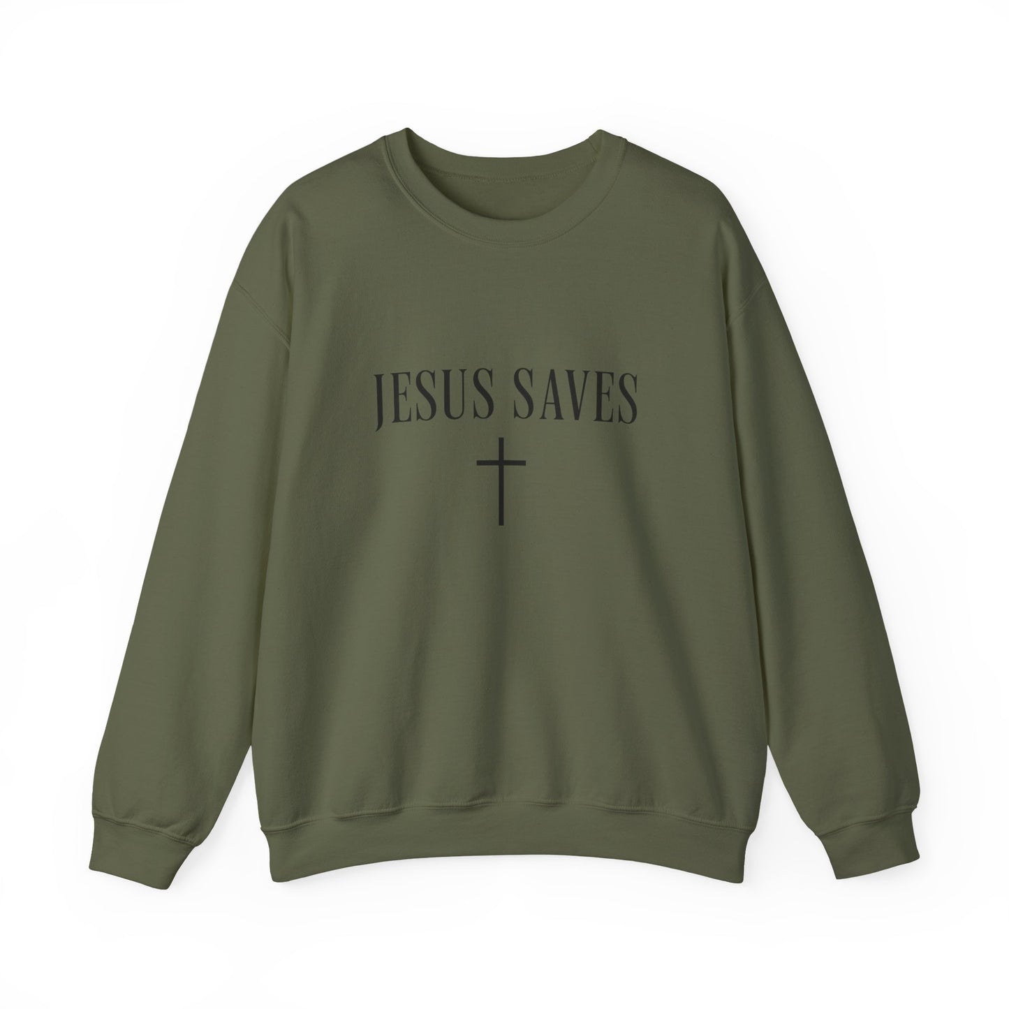 Unisex Heavy Blend™ Jesus Saves Christian Sweatshirt – Faith Cross Crewneck | Inspirational Religious Gift | mw2001