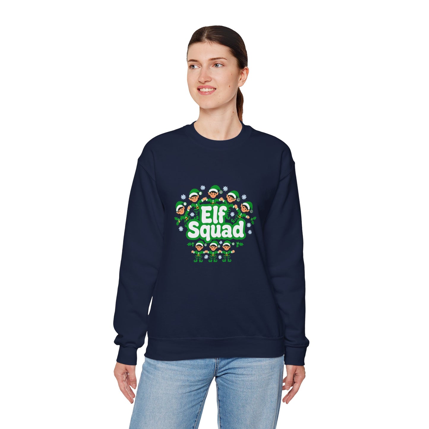 Unisex Heavy Blend™ mw2079 | Elf Squad Christmas Sweatshirt – Funny Matching Family Elf Crewneck, Cute Holiday Pullover Sweater