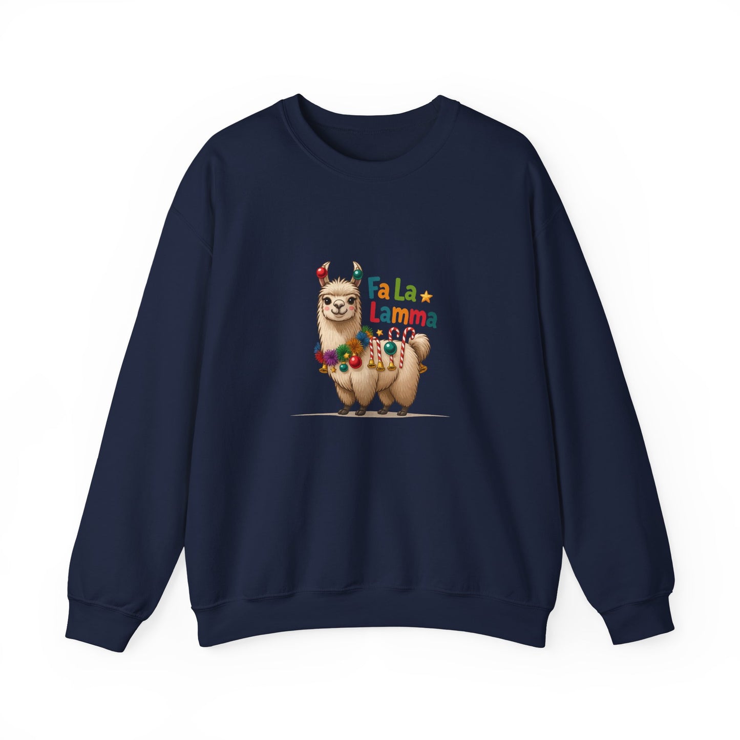 Unisex Heavy Blend™ mw2124 | Fa La La Llama Christmas Sweatshirt – Funny Holiday Llama Crewneck, Cute Festive Xmas Gift