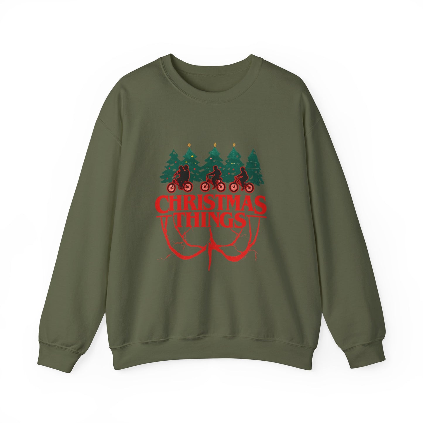 Unisex Heavy Blend™ mw2016 | Christmas Things Sweatshirt – Funny Holiday Crewneck | Cozy Unisex Winter Gift for Stranger Things Fans