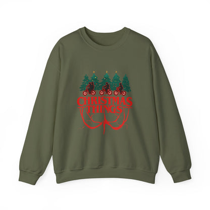 Unisex Heavy Blend™ mw2016 | Christmas Things Sweatshirt – Funny Holiday Crewneck | Cozy Unisex Winter Gift for Stranger Things Fans