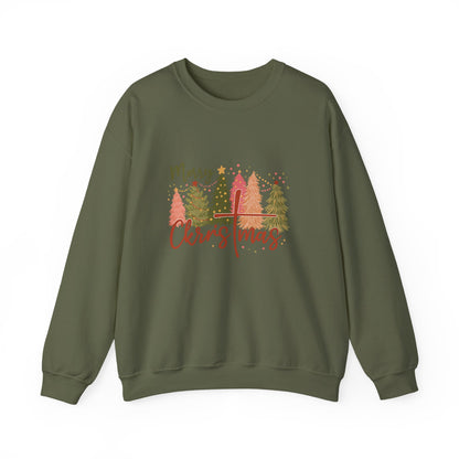 Unisex Heavy Blend™ mw2042 | Merry Christmas Sweatshirt – Faith Cross Holiday Crewneck, Christian Christmas Pullover, Festive Winter Outfit