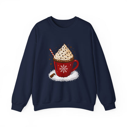 Unisex Heavy Blend™ mw2056 | Hot Cocoa Christmas Sweatshirt – Festive Holiday Mug Crewneck, Winter Hot Chocolate Pullover Sweater