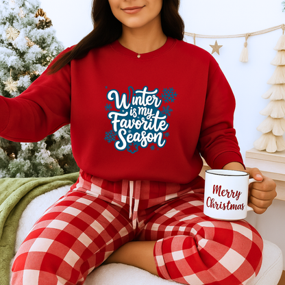Unisex Heavy Blend™ mw2100 | Winter Is My Favorite Season Sweatshirt – Cozy Snowflake Winter Crewneck, Cute Cold Weather Gift