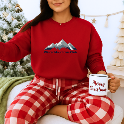 Unisex Heavy Blend™ mw2070 | Winter Mountains Club Sweatshirt – Outdoors Hiking Adventure Crewneck, Cozy Winter Pullover Sweater