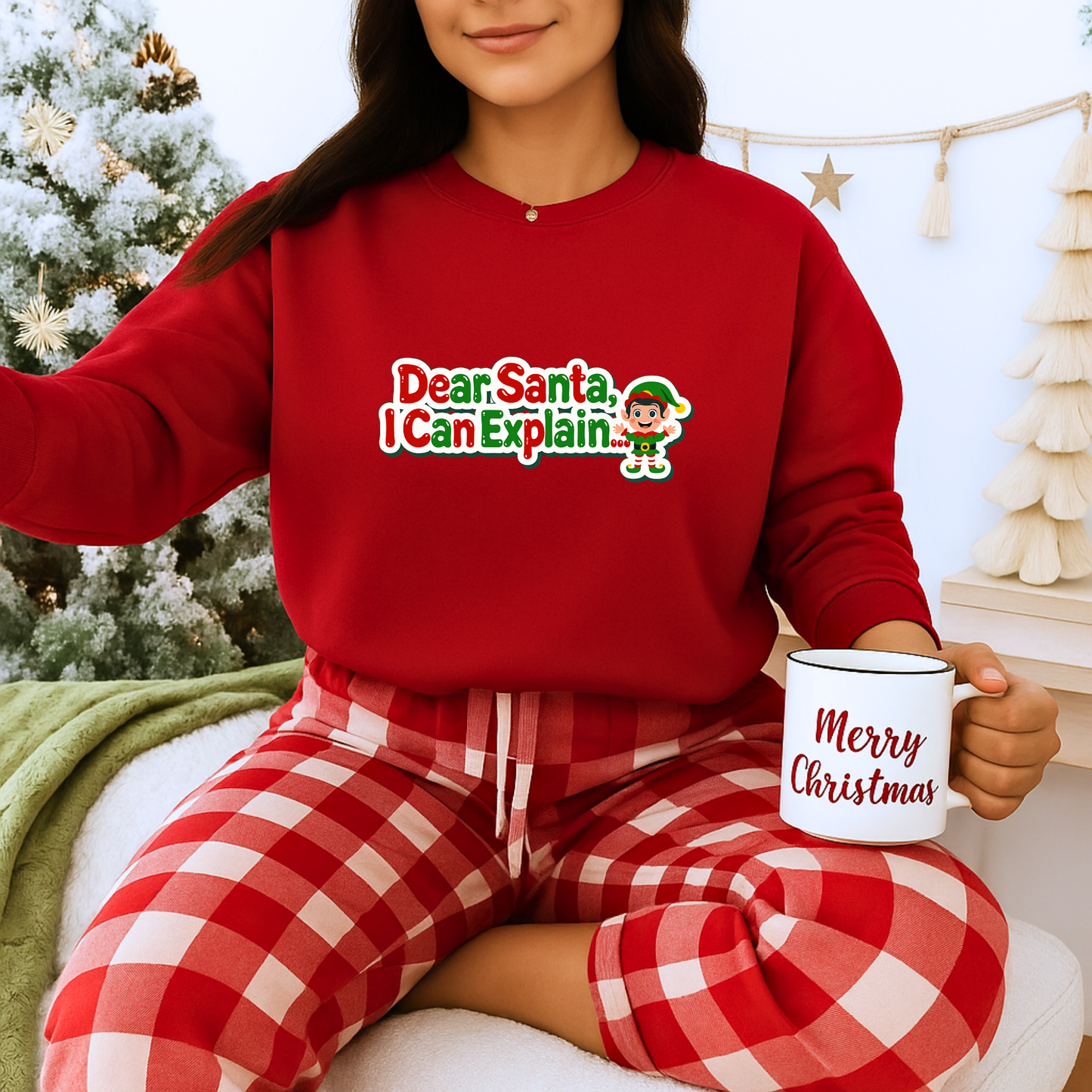 Unisex Heavy Blend™ mw2072 | Dear Santa I Can Explain Sweatshirt – Funny Christmas Elf Holiday Crewneck, Festive Winter Pullover
