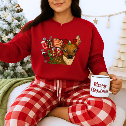 Unisex Heavy Blend™ mw2017 | Oh Deer Christmas Sweatshirt – Funny Reindeer Holiday Crewneck | Cute Unisex Winter Gift