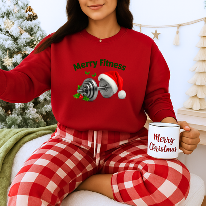 Unisex Heavy Blend™ mw2142 | Merry Fitness Christmas Sweatshirt – Funny Holiday Gym Workout Crewneck, Xmas Gift for Fitness Lovers
