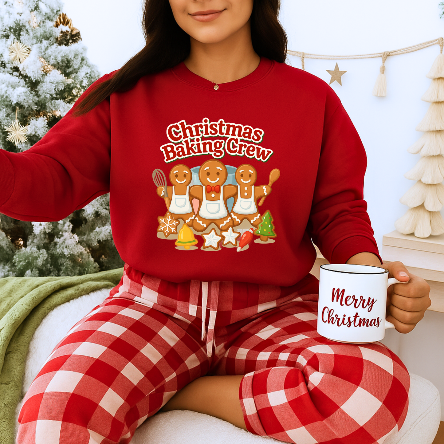 Unisex Heavy Blend™ mw2093 | Christmas Baking Crew Sweatshirt – Cute Gingerbread Cookie Holiday Pullover, Family Christmas Baking Shirt