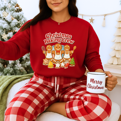 Unisex Heavy Blend™ mw2093 | Christmas Baking Crew Sweatshirt – Cute Gingerbread Cookie Holiday Pullover, Family Christmas Baking Shirt