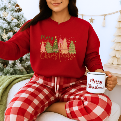 Unisex Heavy Blend™ mw2042 | Merry Christmas Sweatshirt – Faith Cross Holiday Crewneck, Christian Christmas Pullover, Festive Winter Outfit