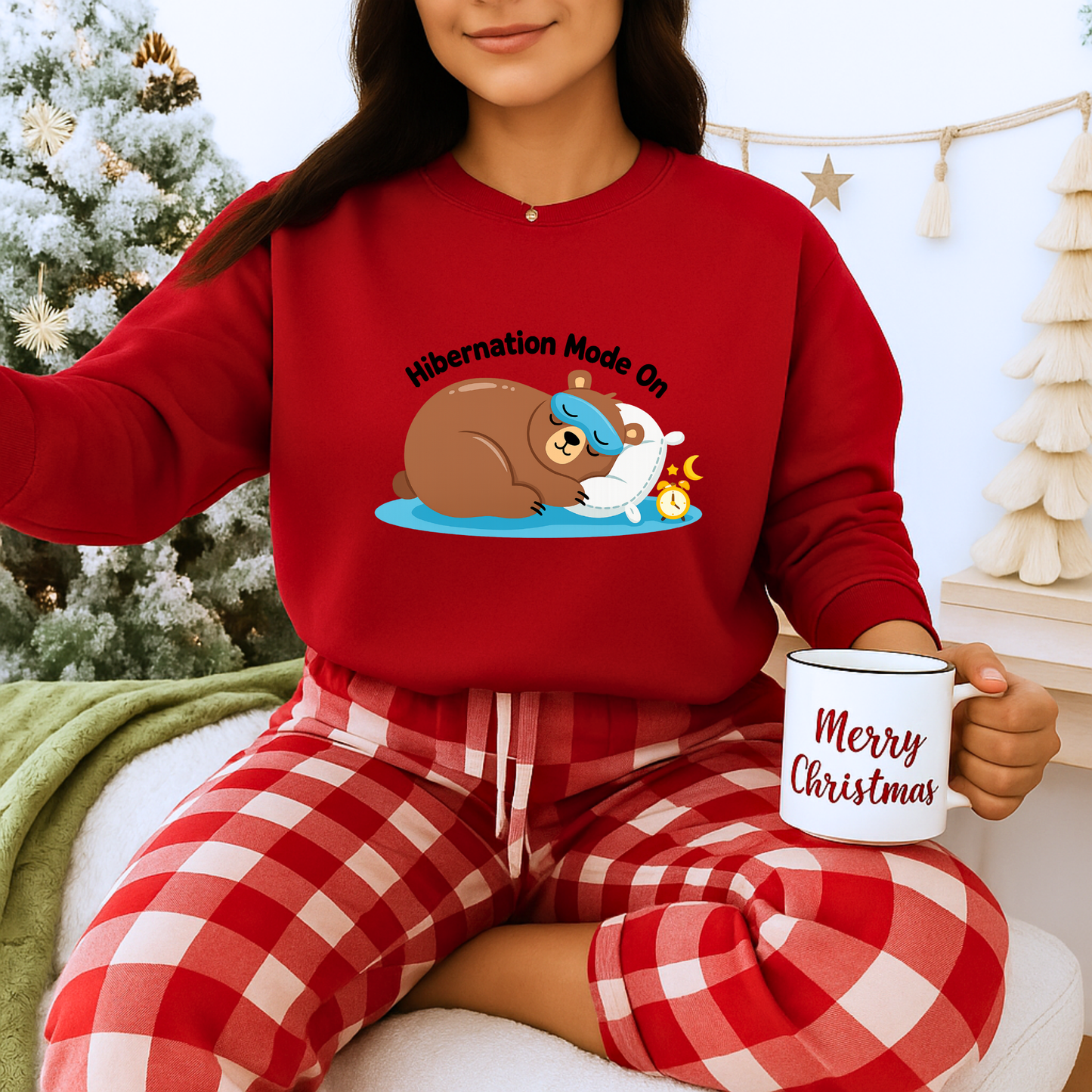 Unisex Heavy Blend™ mw2082 | Hibernation Mode On Bear Sweatshirt – Cozy Winter Sleepy Animal Pullover, Cute Lazy Day Sweater Gift