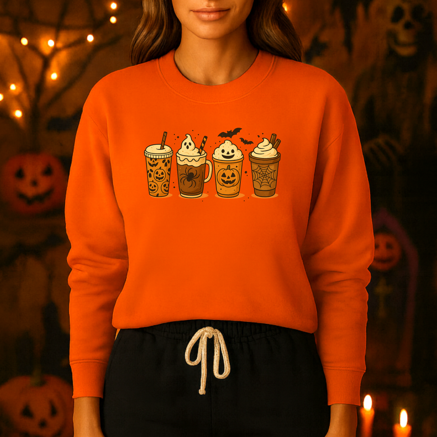 Unisex Heavy Blend™ Spooky Season Coffee Sweatshirt – Pumpkin Latte Halloween Vibes | mw1017
