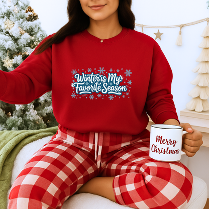 Unisex Heavy Blend™ mw2101 | Winter Is My Favorite Season Sweatshirt – Cozy Snowflake Winter Crewneck, Cute Cold Weather Gift