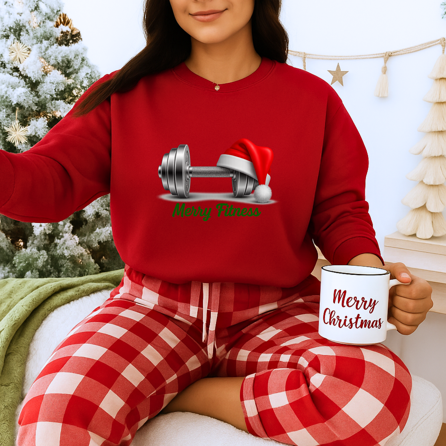 Unisex Heavy Blend™ mw2143 | Merry Fitness Christmas Sweatshirt – Funny Holiday Gym Workout Crewneck, Xmas Gift for Fitness Lovers
